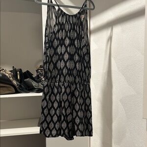 Black and White Patterned Women's Romper